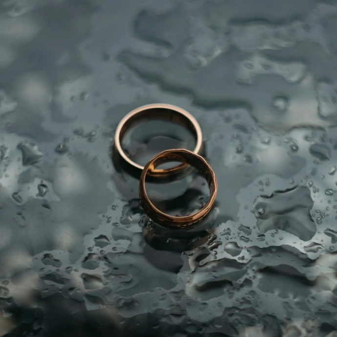 two bronze-colored rings